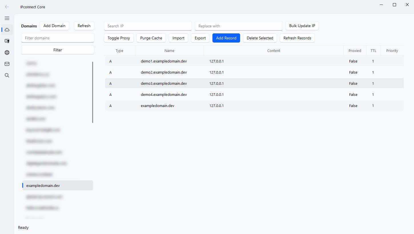 IPconnect Core Application Screenshot